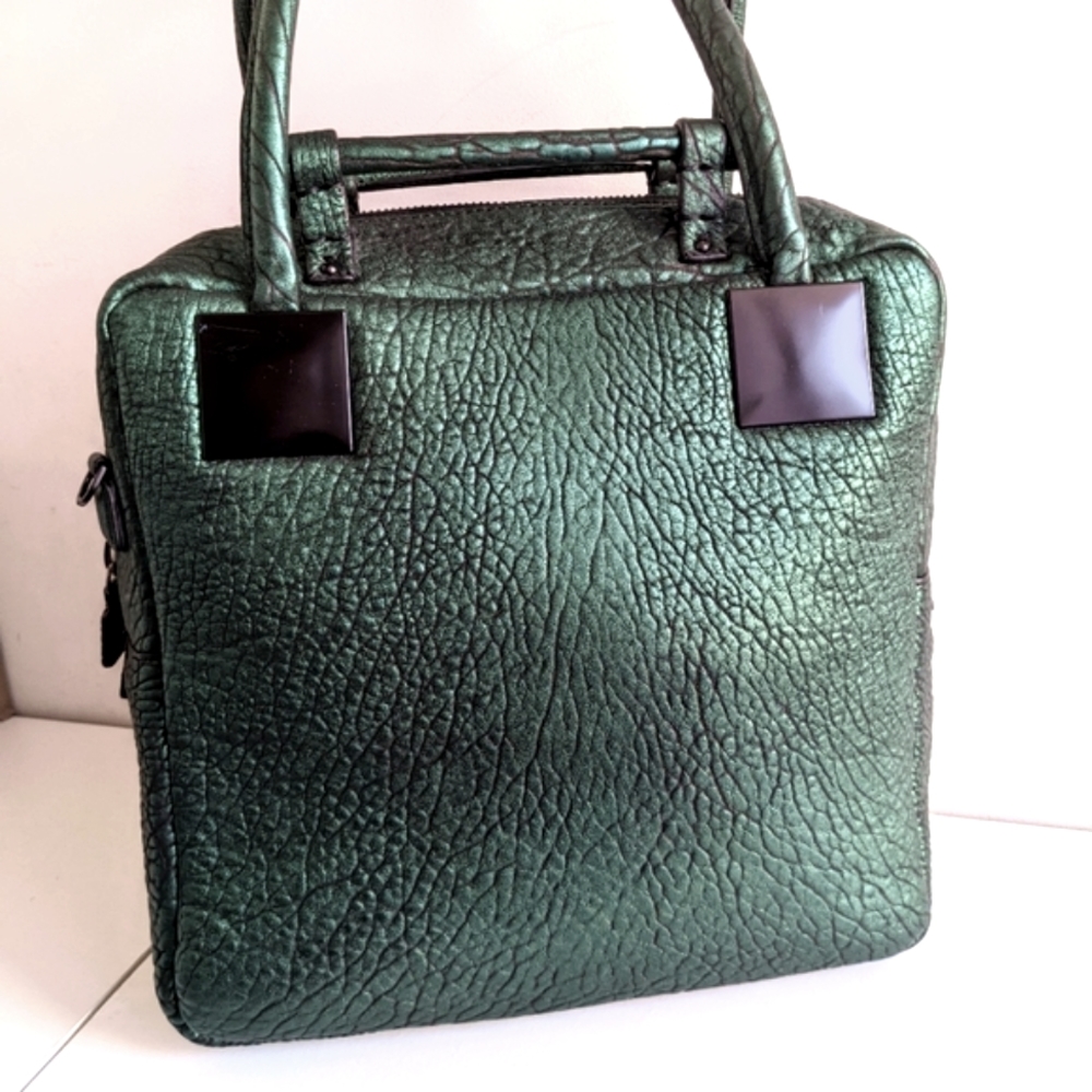 Sang A green simmer lamb leather River Tote bag